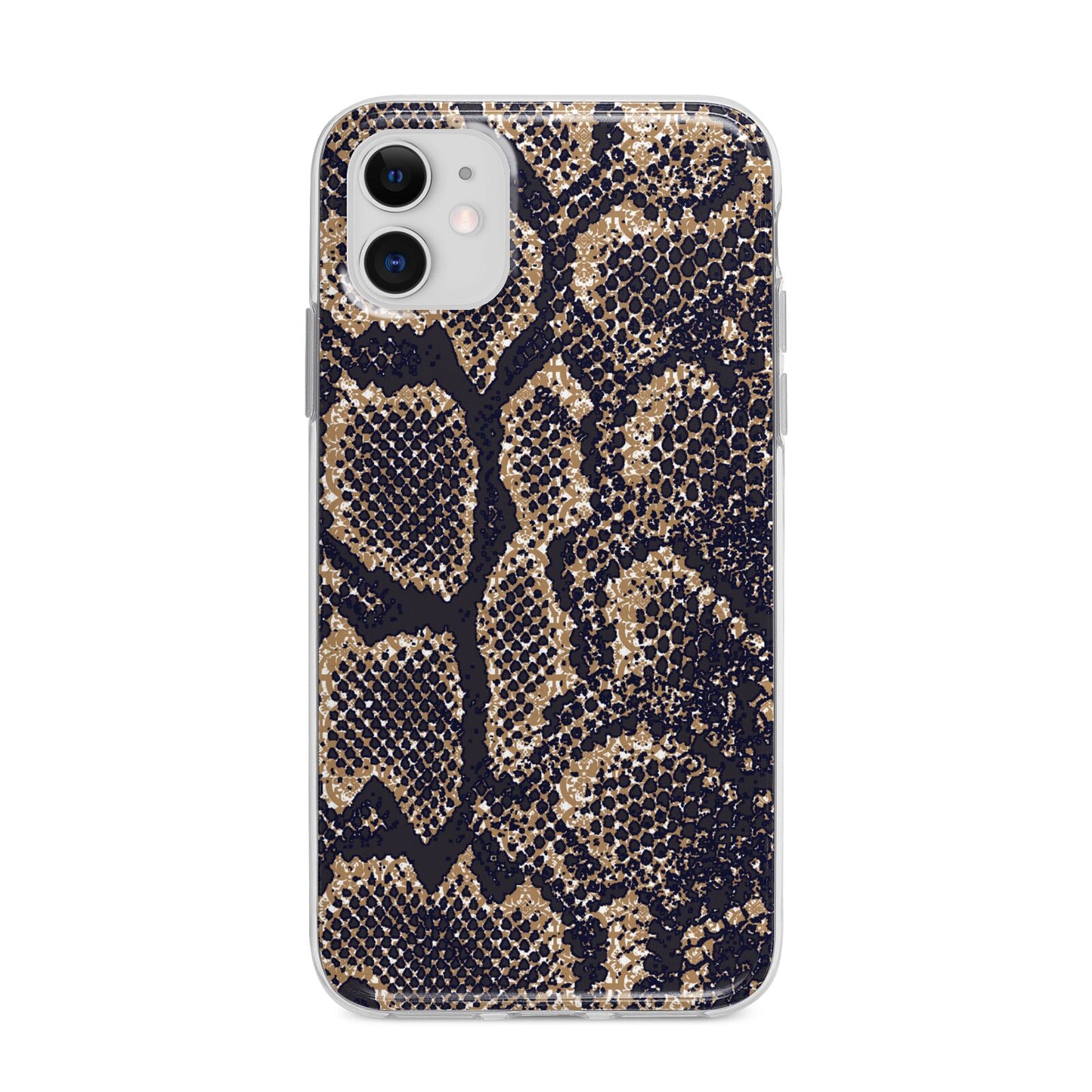 Brown Snakeskin Apple iPhone 11 in White with Bumper Case