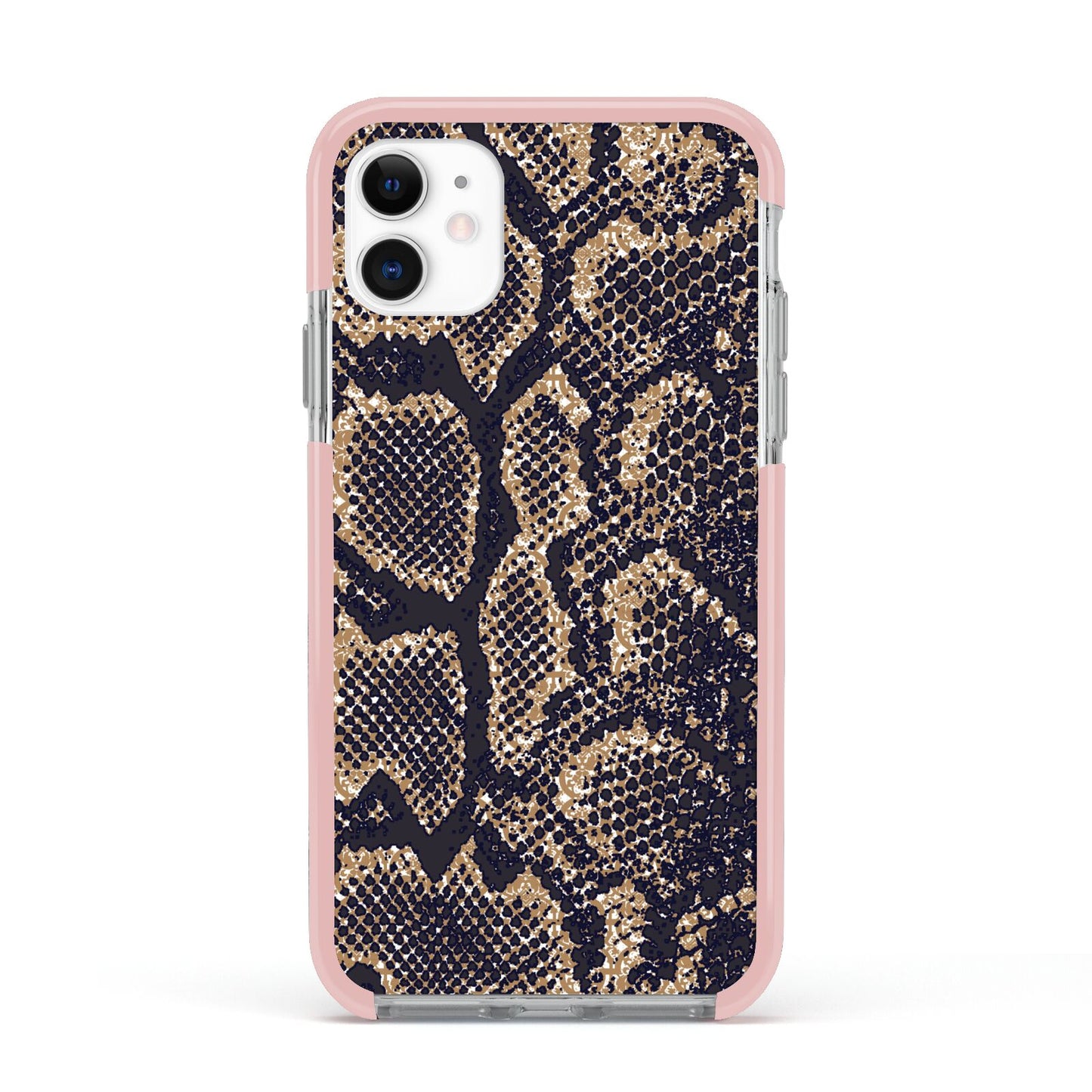 Brown Snakeskin Apple iPhone 11 in White with Pink Impact Case