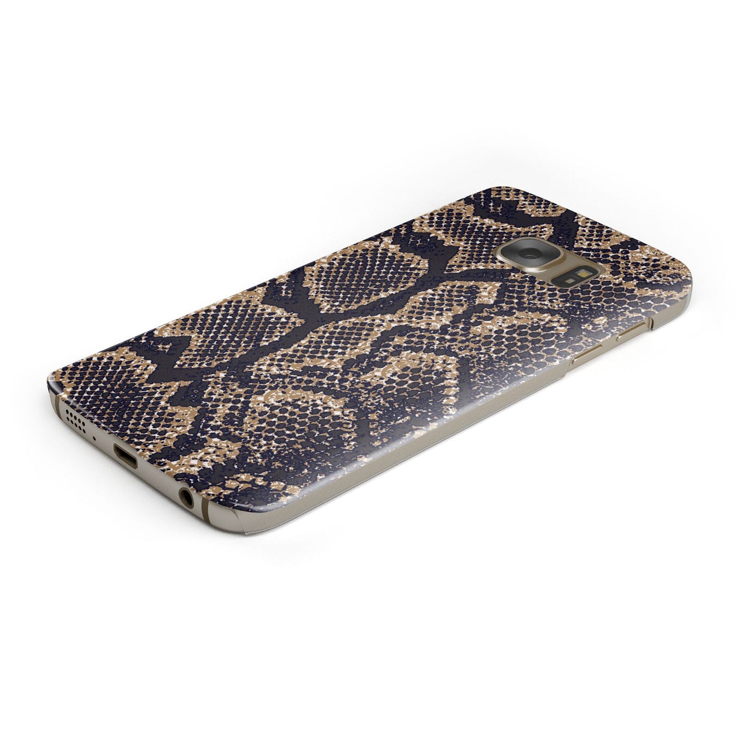 Brown Snakeskin Protective Samsung Galaxy Case Angled Image