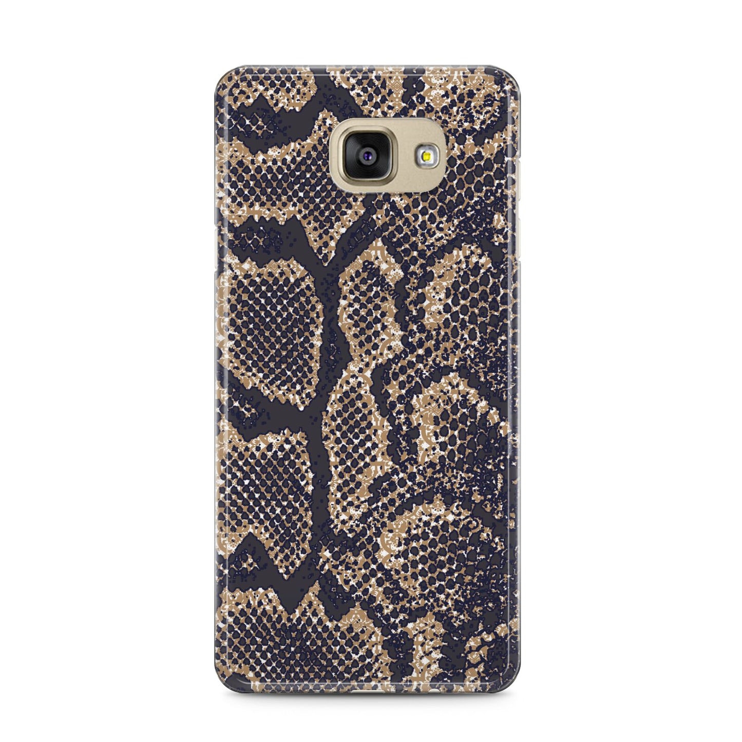 Brown Snakeskin Samsung Galaxy A5 2016 Case on gold phone