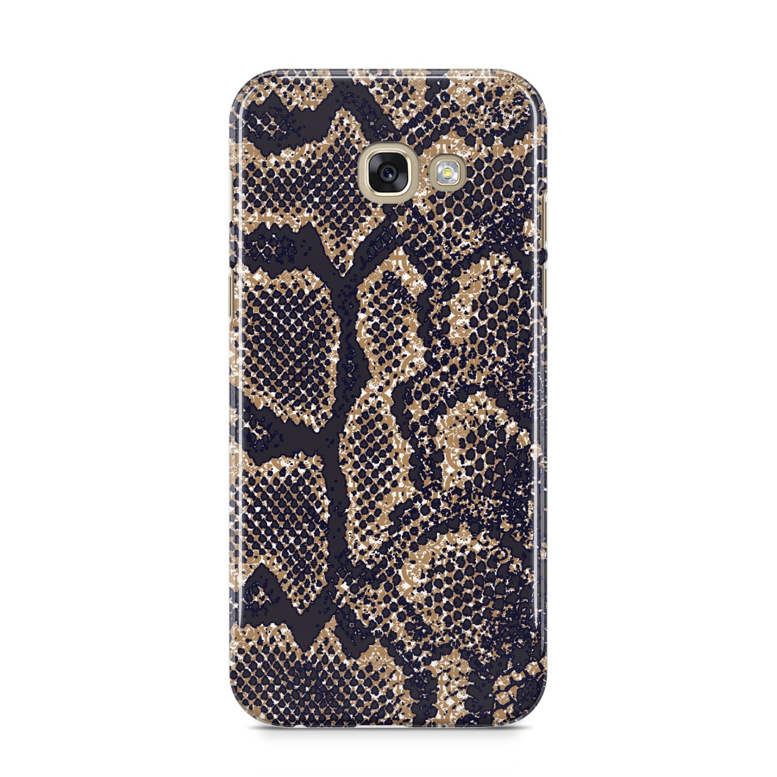 Brown Snakeskin Samsung Galaxy A5 2017 Case on gold phone