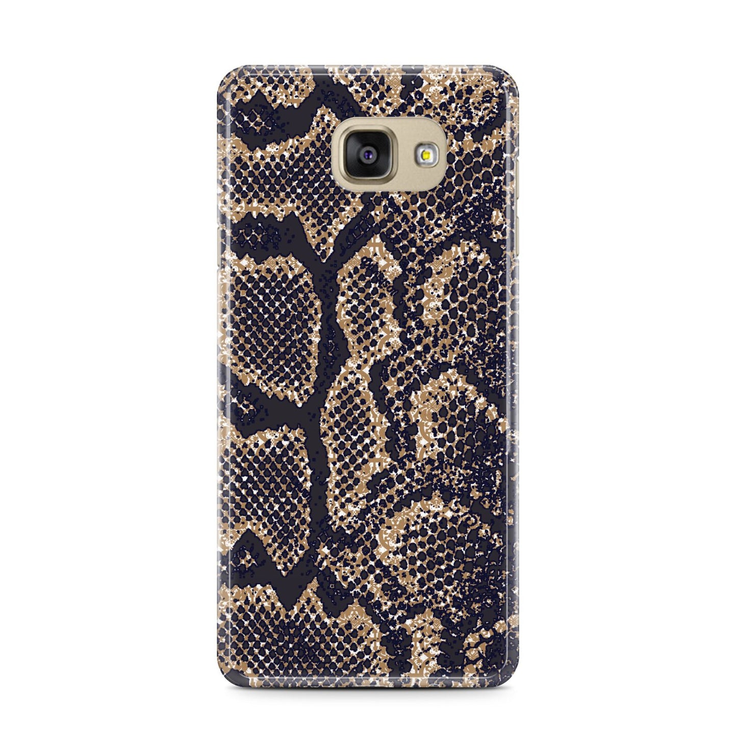 Brown Snakeskin Samsung Galaxy A7 2016 Case on gold phone