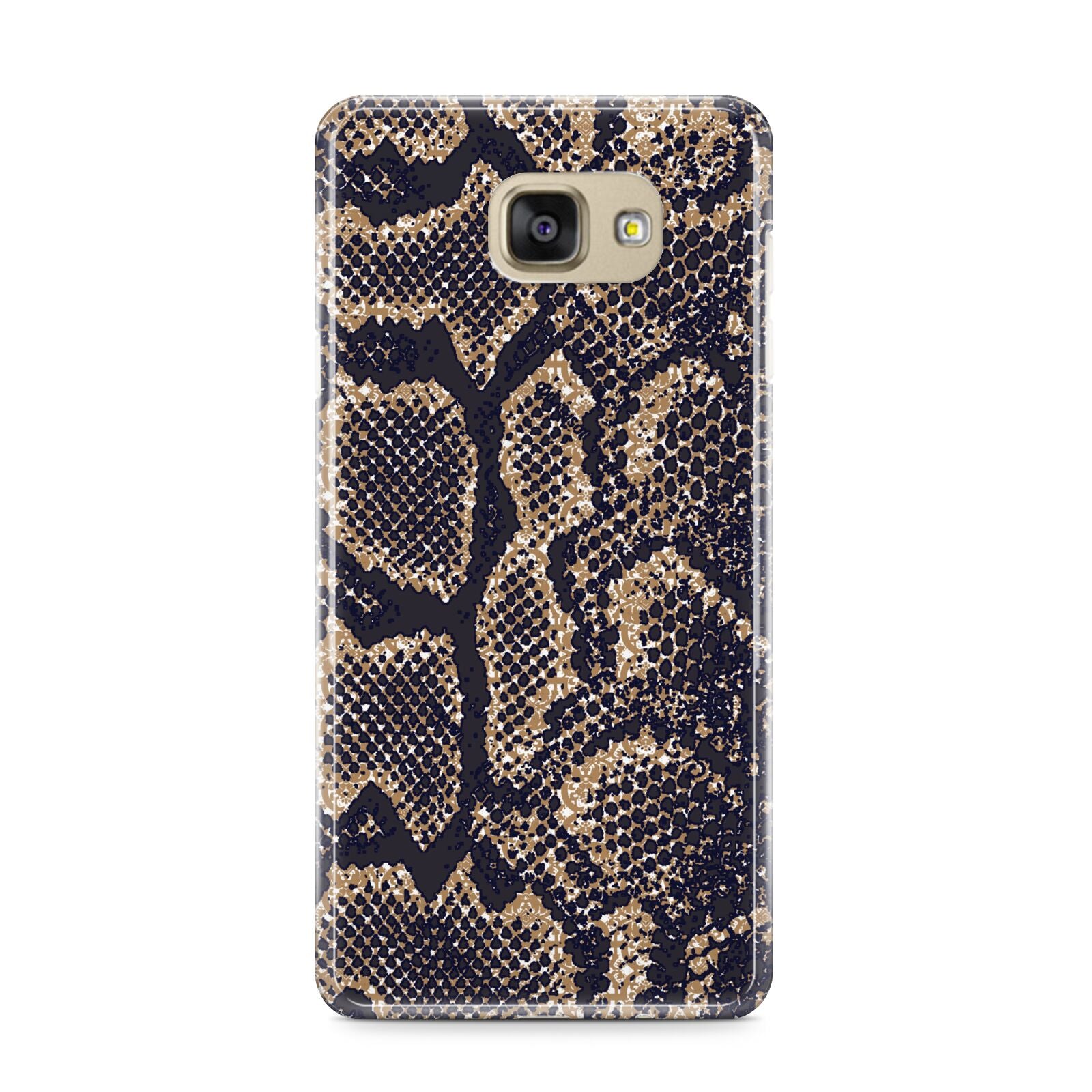Brown Snakeskin Samsung Galaxy A9 2016 Case on gold phone