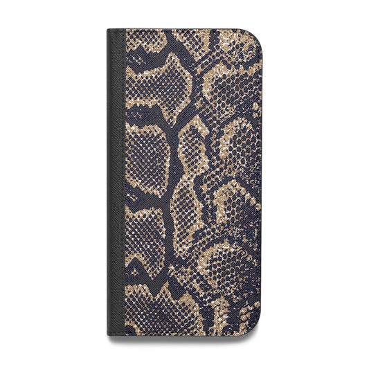 Brown Snakeskin Vegan Leather Flip iPhone Case