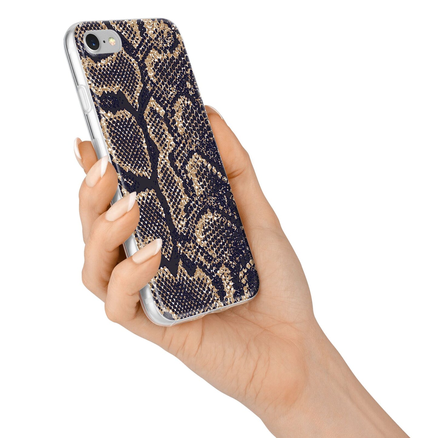 Brown Snakeskin iPhone 7 Bumper Case on Silver iPhone Alternative Image