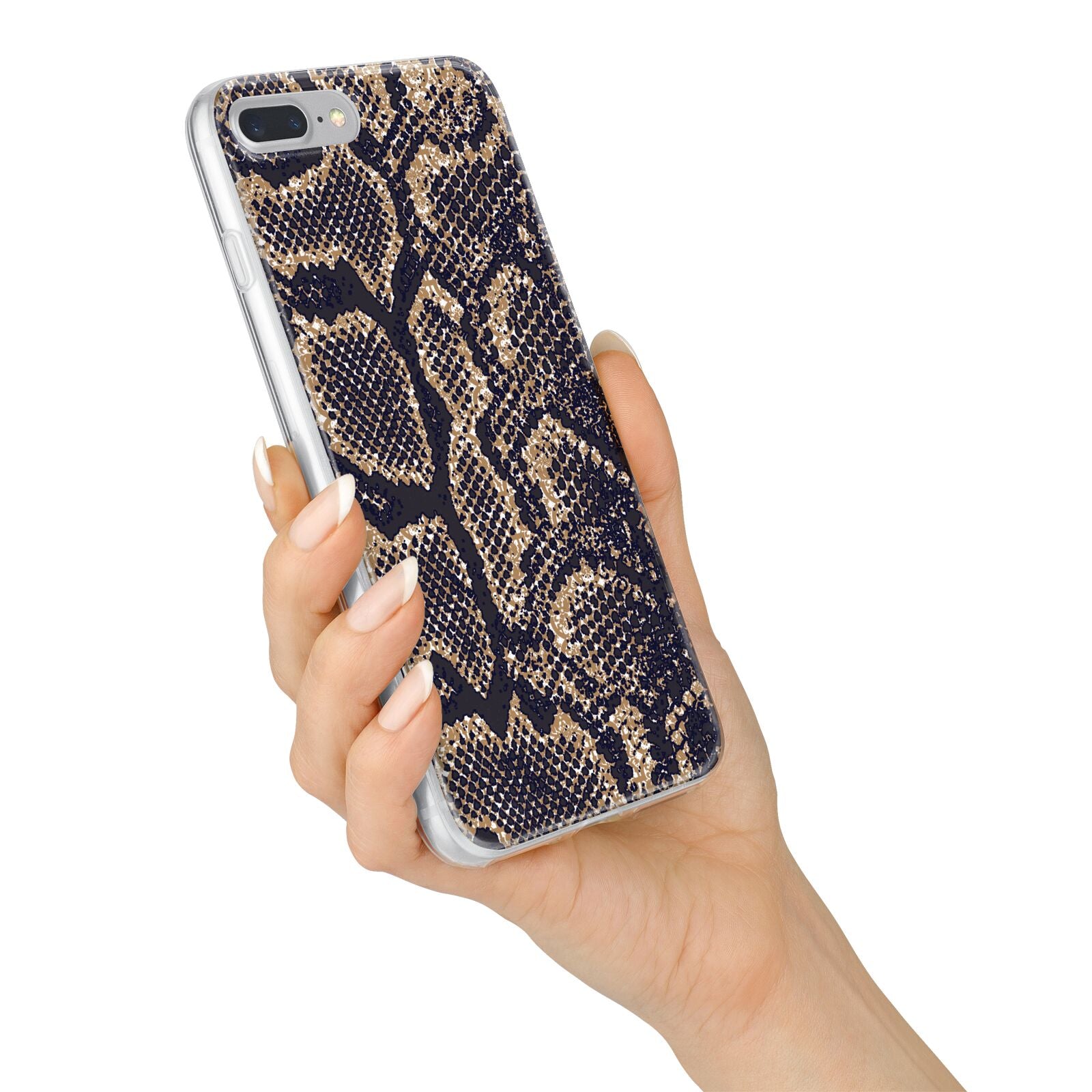 Brown Snakeskin iPhone 7 Plus Bumper Case on Silver iPhone Alternative Image