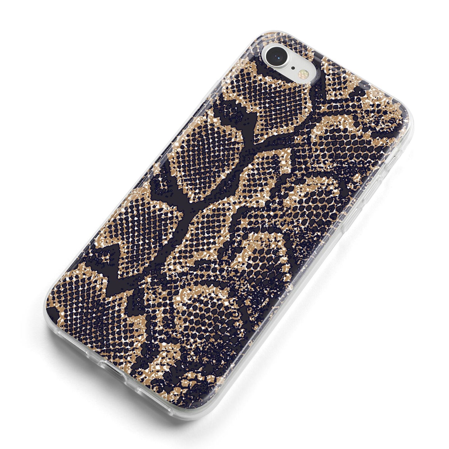 Brown Snakeskin iPhone 8 Bumper Case on Silver iPhone Alternative Image