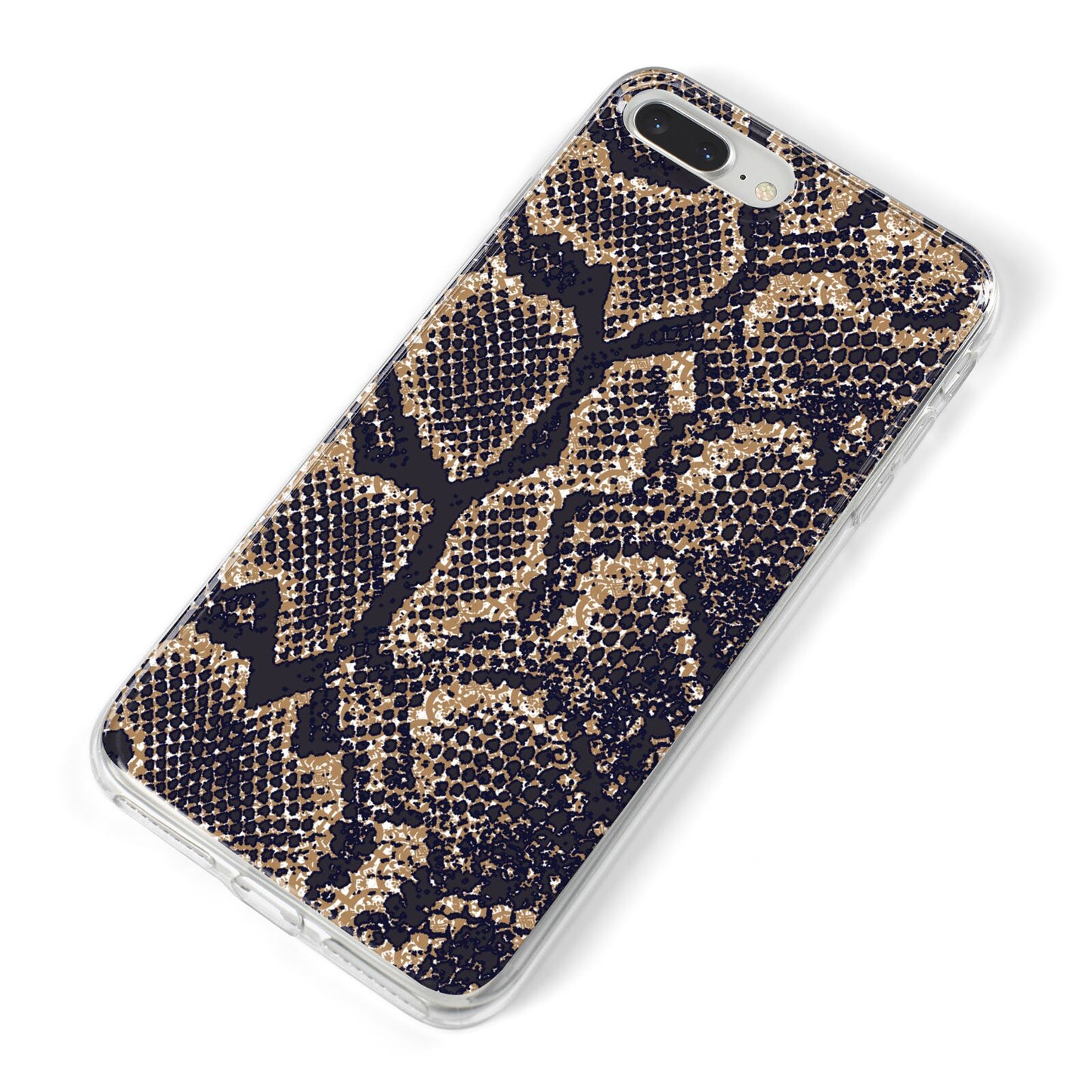 Brown Snakeskin iPhone 8 Plus Bumper Case on Silver iPhone Alternative Image