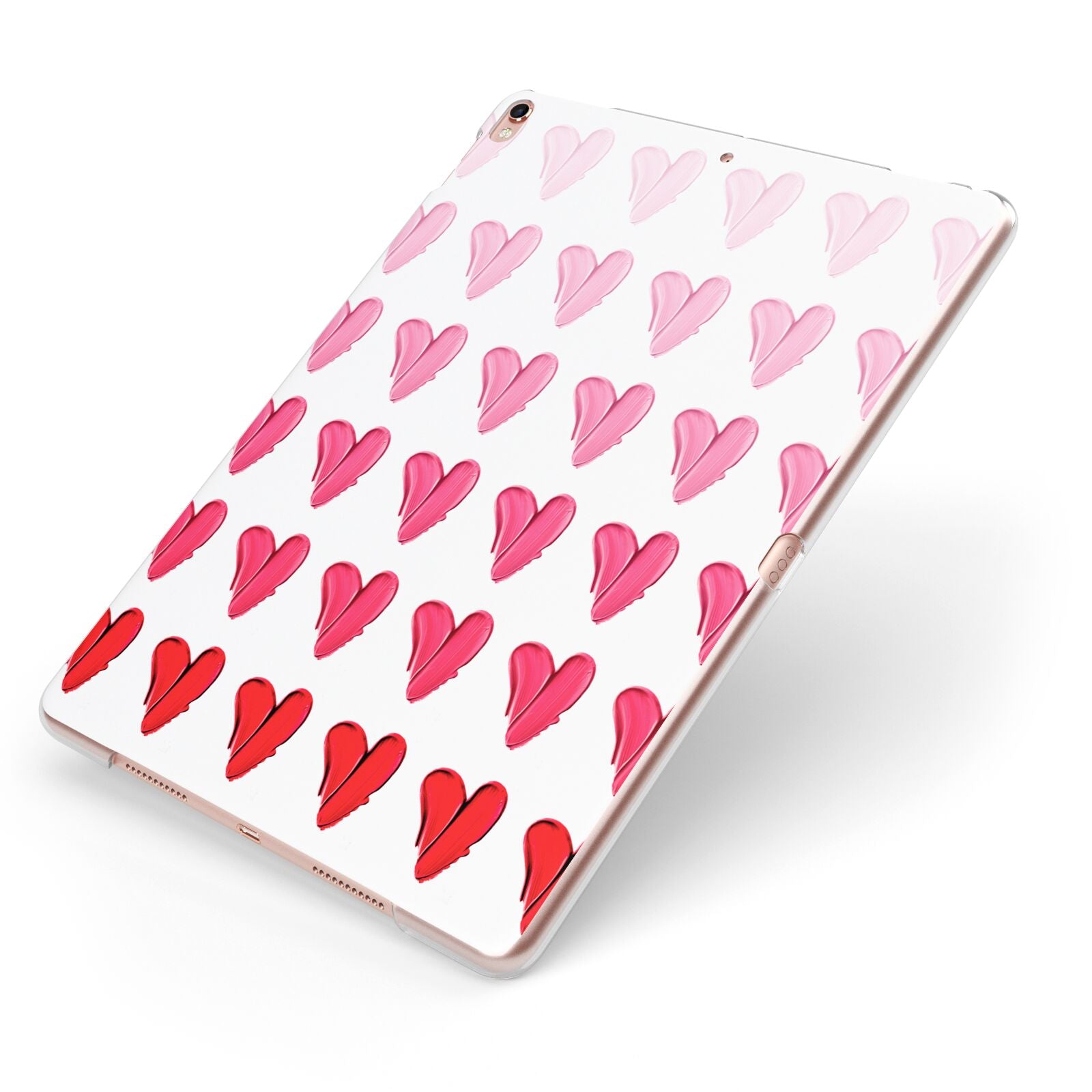 Brushstroke Heart Apple iPad Case on Rose Gold iPad Side View