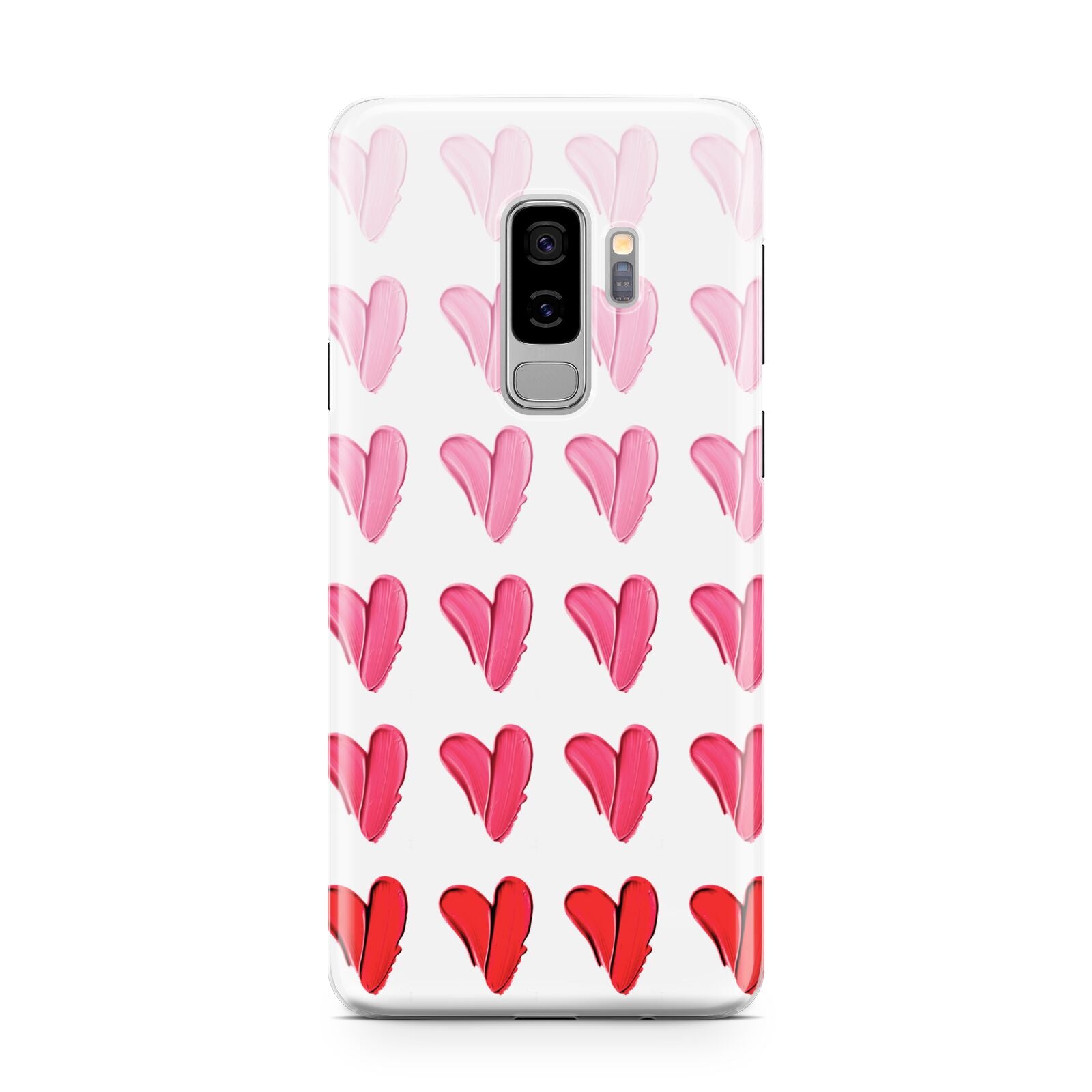 Brushstroke Heart Samsung Galaxy S9 Plus Case on Silver phone