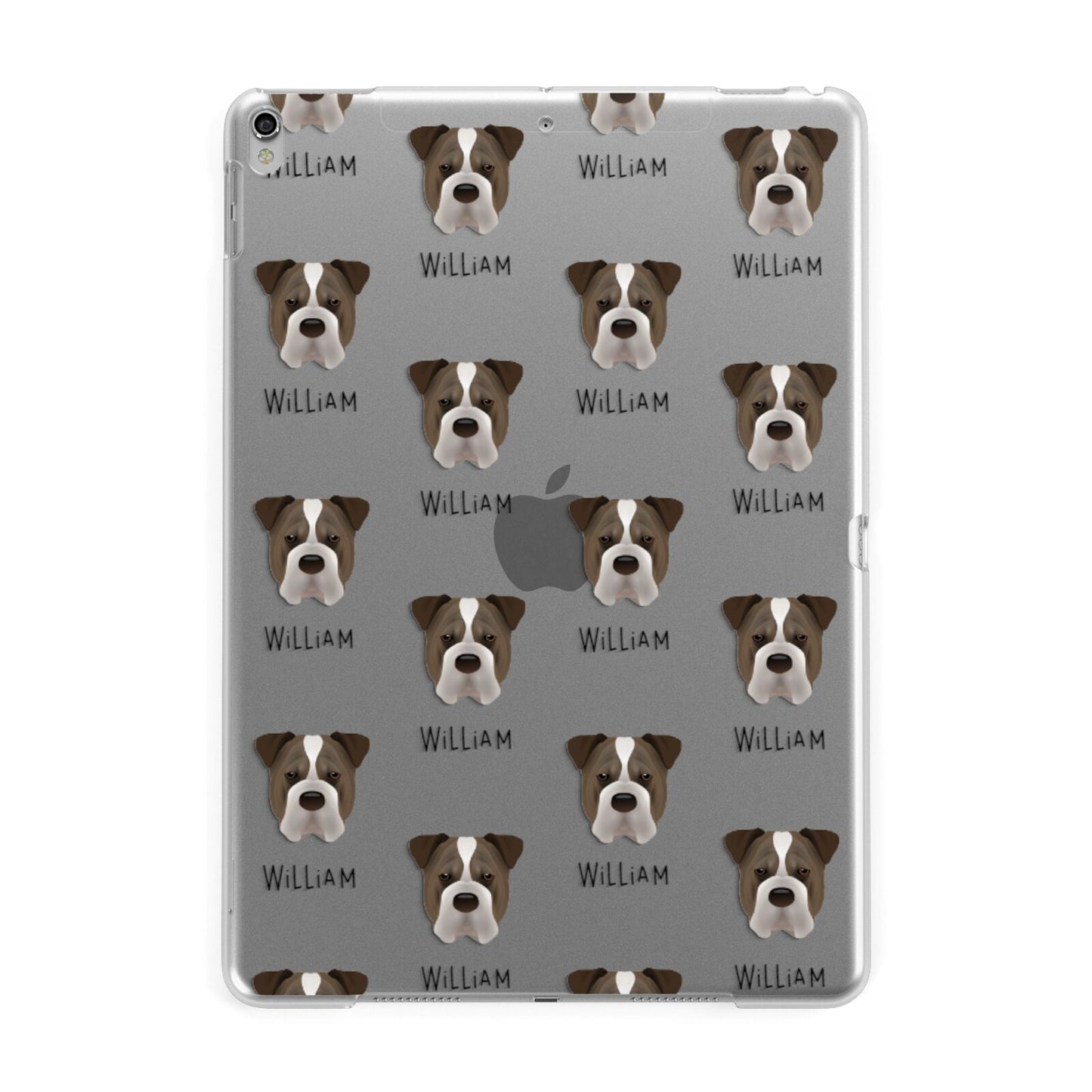 Bull Pei Icon with Name Apple iPad Silver Case