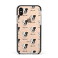 Bull Pei Icon with Name Apple iPhone Xs Impact Case Black Edge on Gold Phone