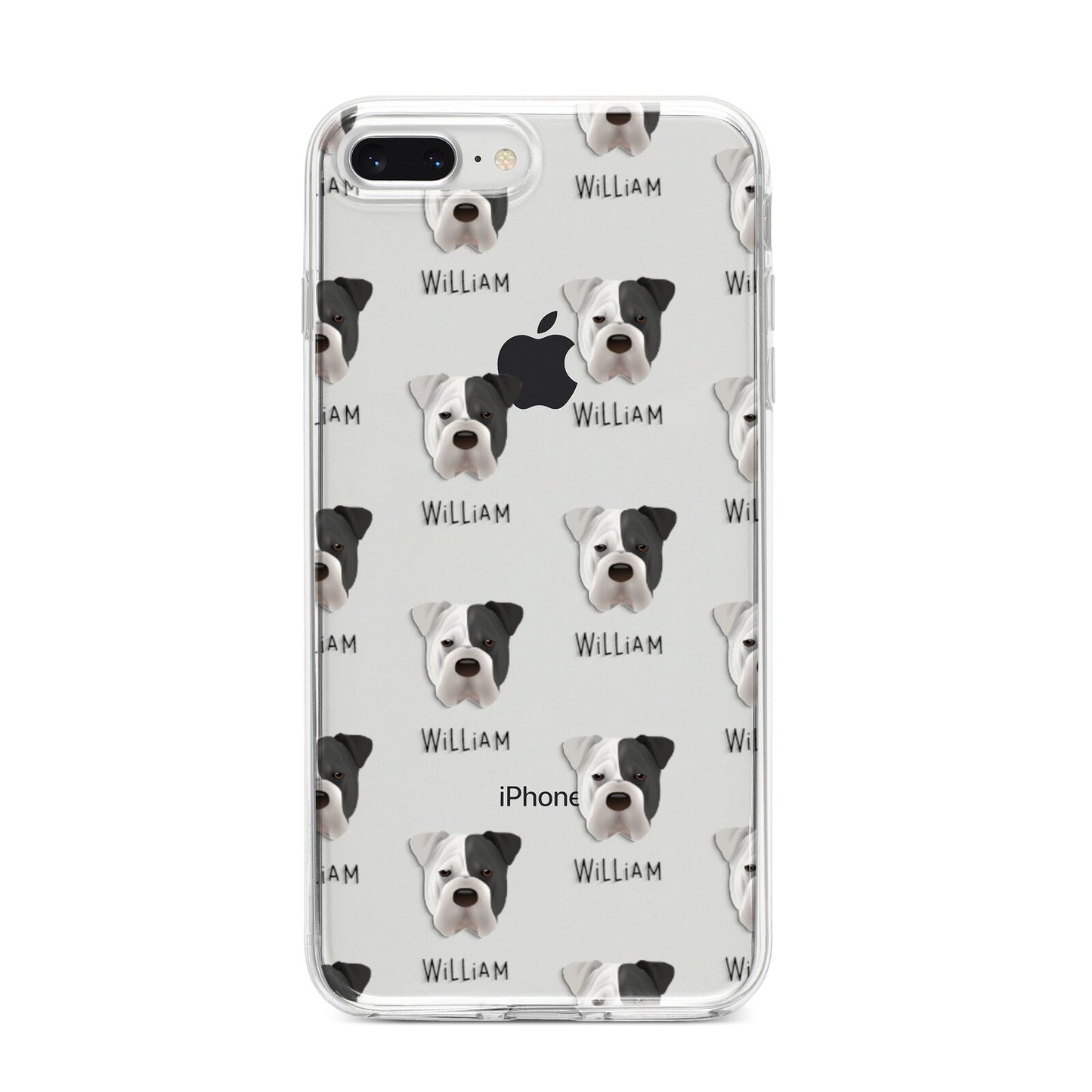 Bull Pei Icon with Name iPhone 8 Plus Bumper Case on Silver iPhone