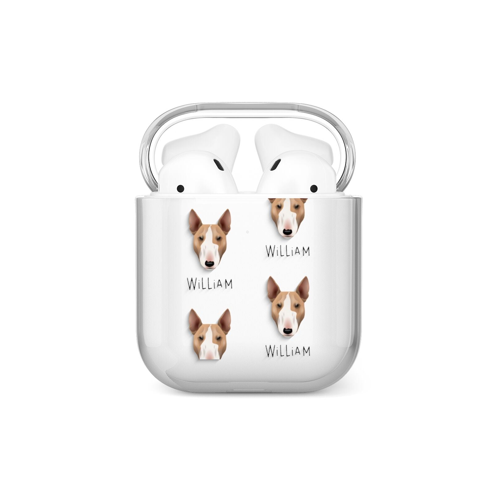Bull Terrier Icon with Name AirPods Case