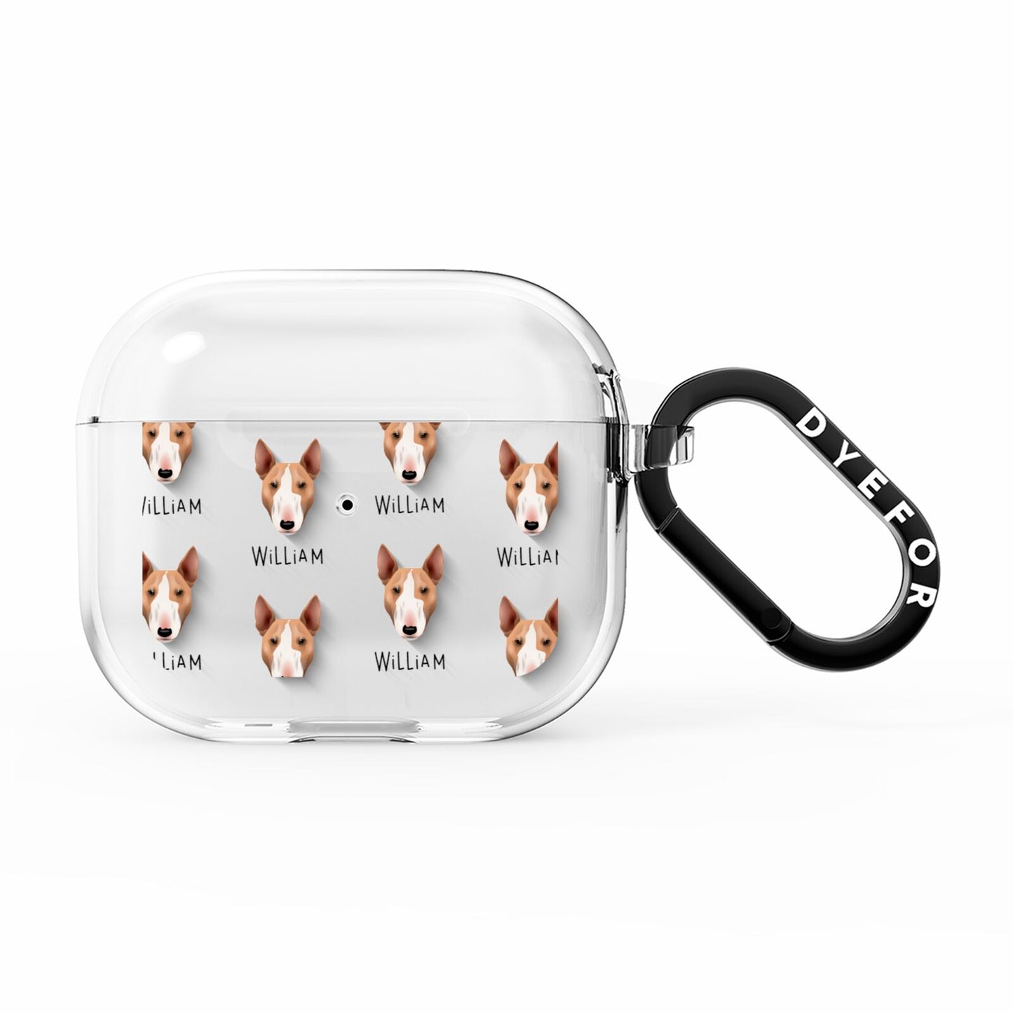 Bull Terrier Icon with Name AirPods Clear Case 3rd Gen