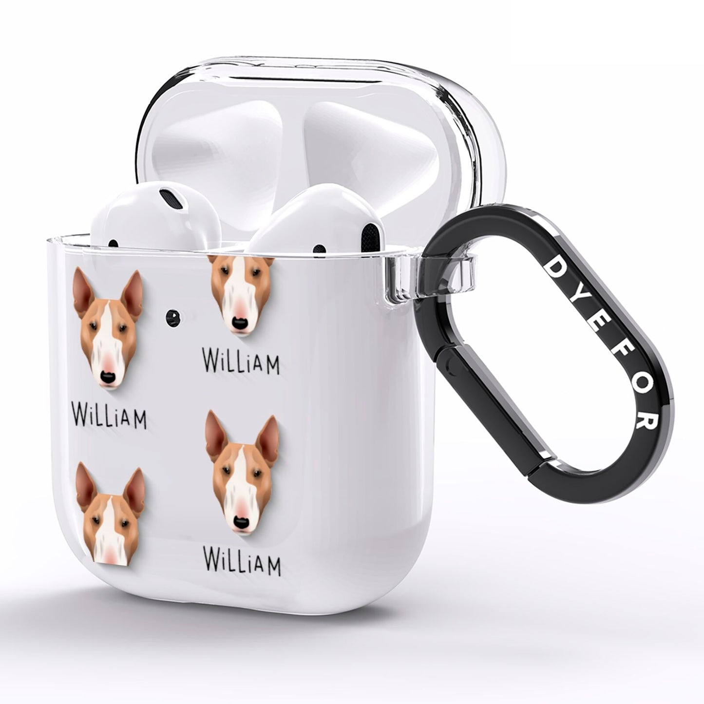Bull Terrier Icon with Name AirPods Clear Case Side Image