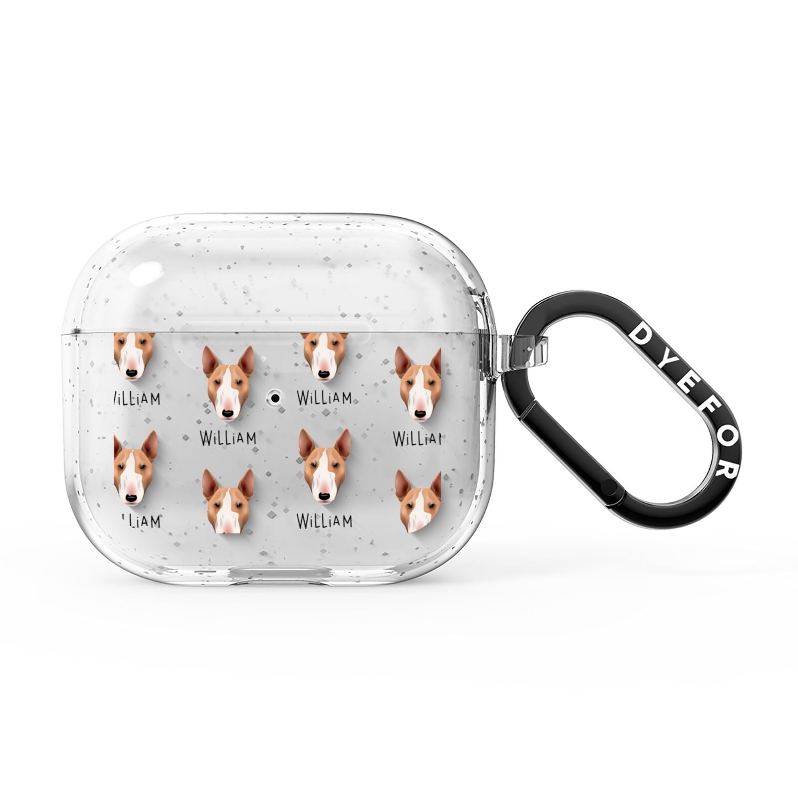 Bull Terrier Icon with Name AirPods Glitter Case 3rd Gen