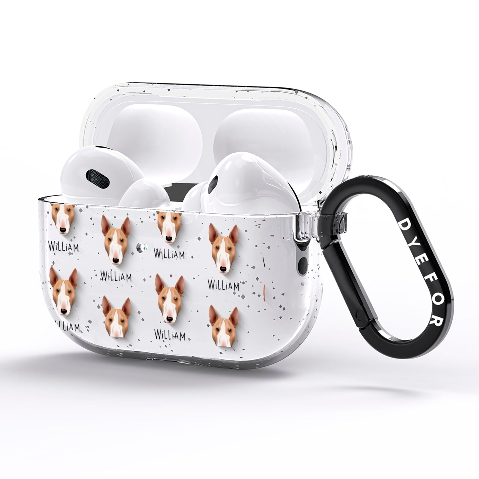 Bull Terrier Icon with Name AirPods Pro Glitter Case Side Image