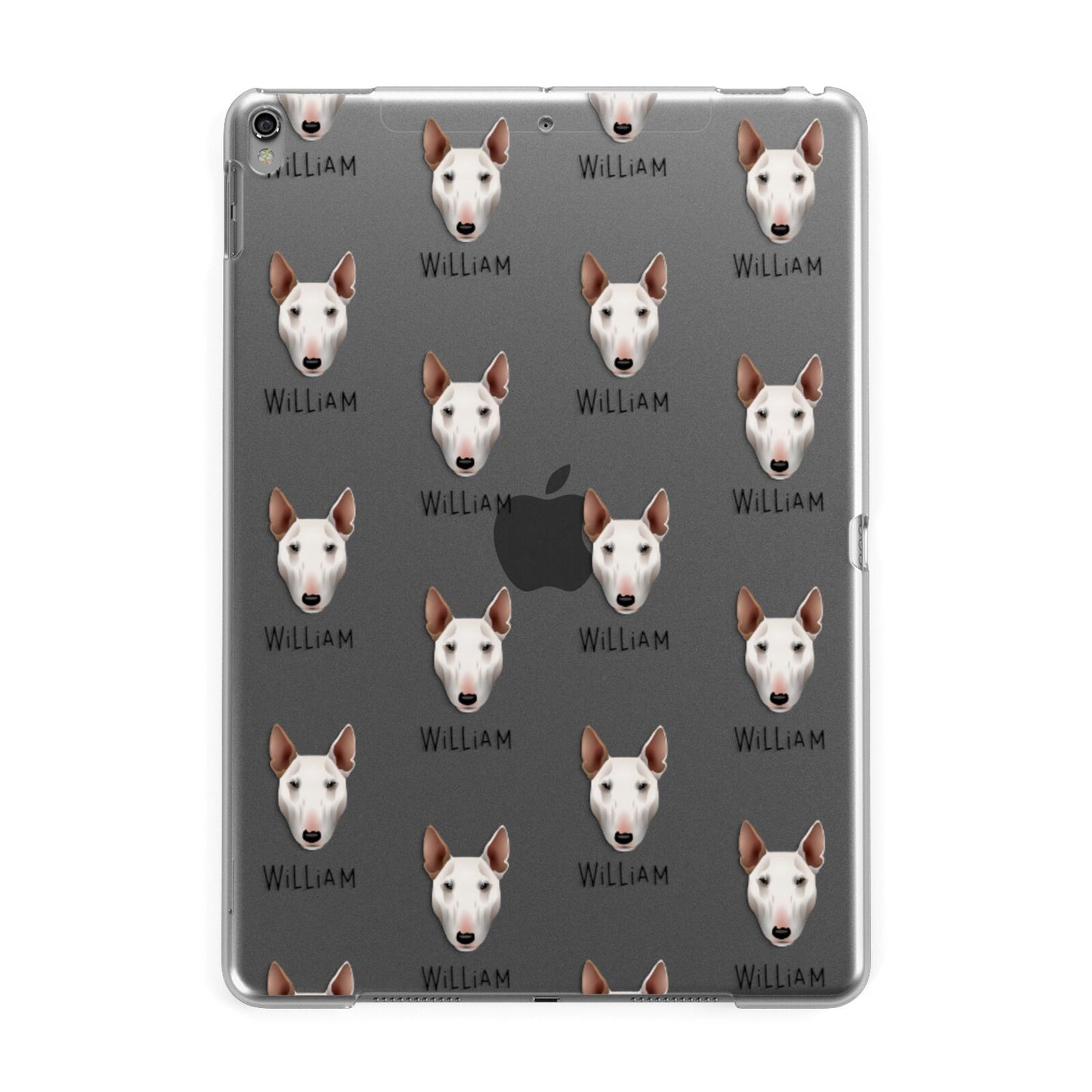 Bull Terrier Icon with Name Apple iPad Grey Case