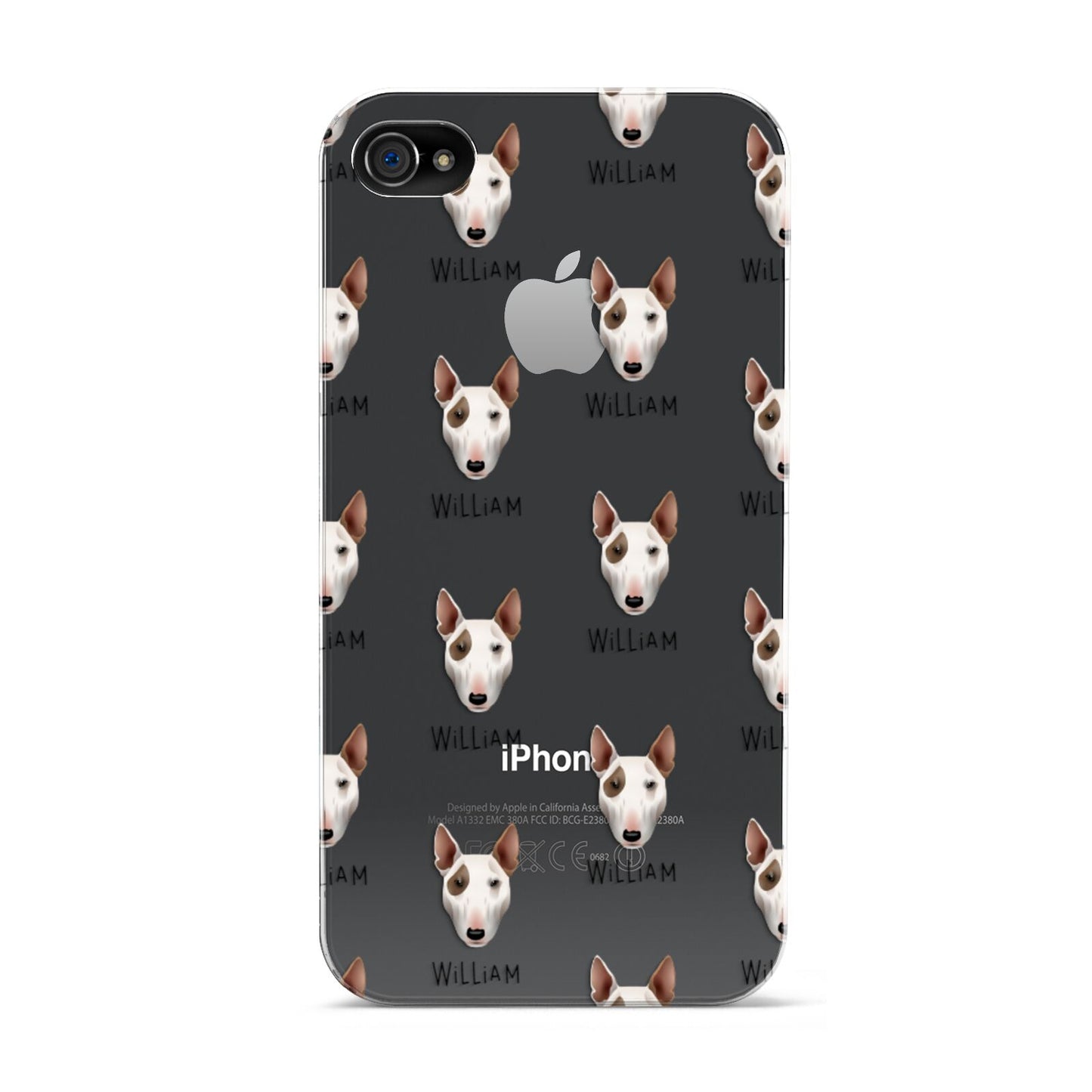 Bull Terrier Icon with Name Apple iPhone 4s Case