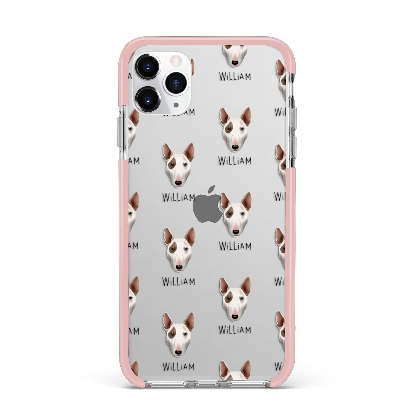 Bull Terrier Icon with Name iPhone 11 Pro Max Impact Pink Edge Case