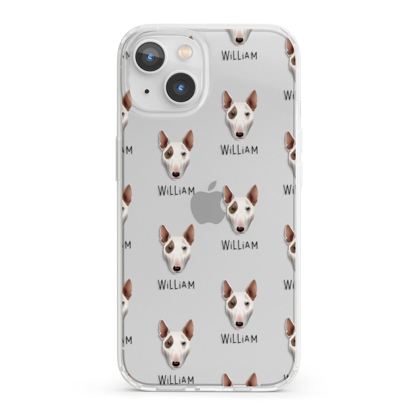 Bull Terrier Icon with Name iPhone 13 Clear Bumper Case