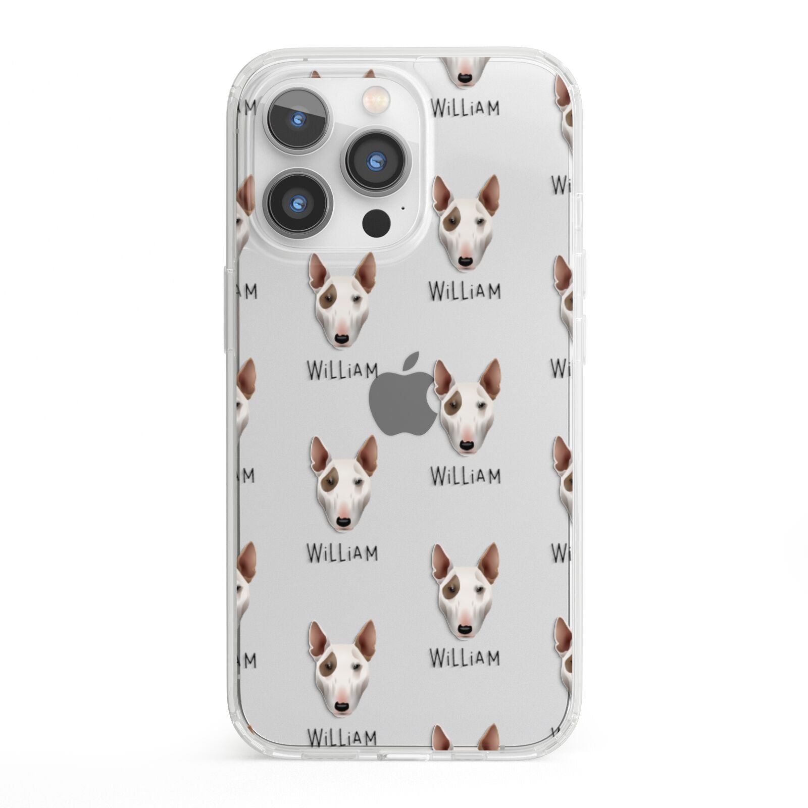 Bull Terrier Icon with Name iPhone 13 Pro Clear Bumper Case