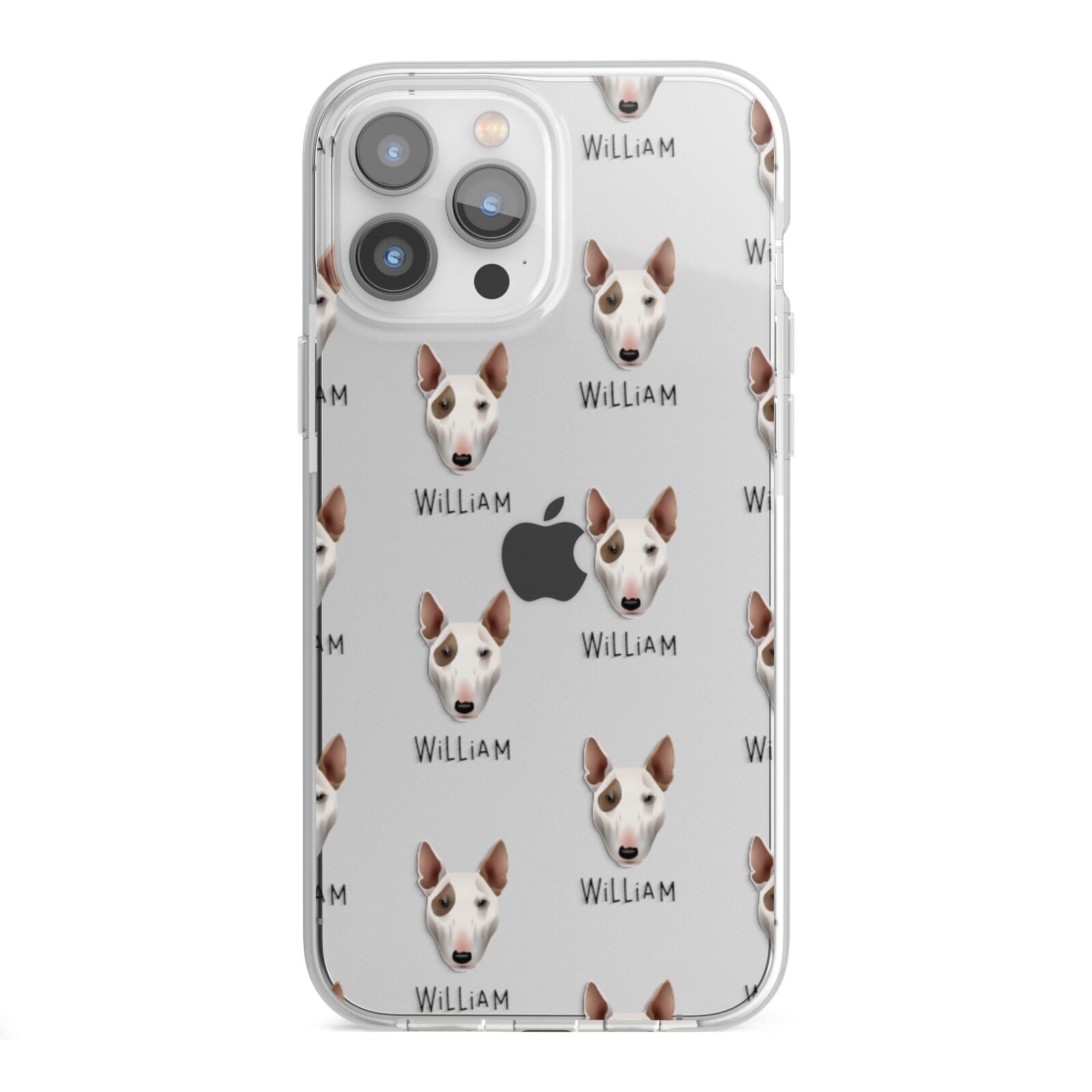 Bull Terrier Icon with Name iPhone 13 Pro Max TPU Impact Case with White Edges