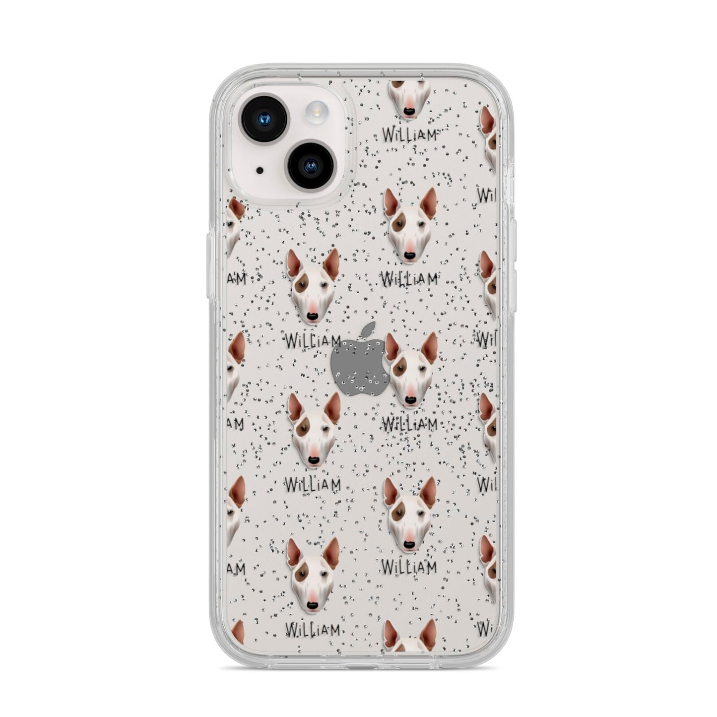 Bull Terrier Icon with Name iPhone 14 Plus Glitter Tough Case Starlight