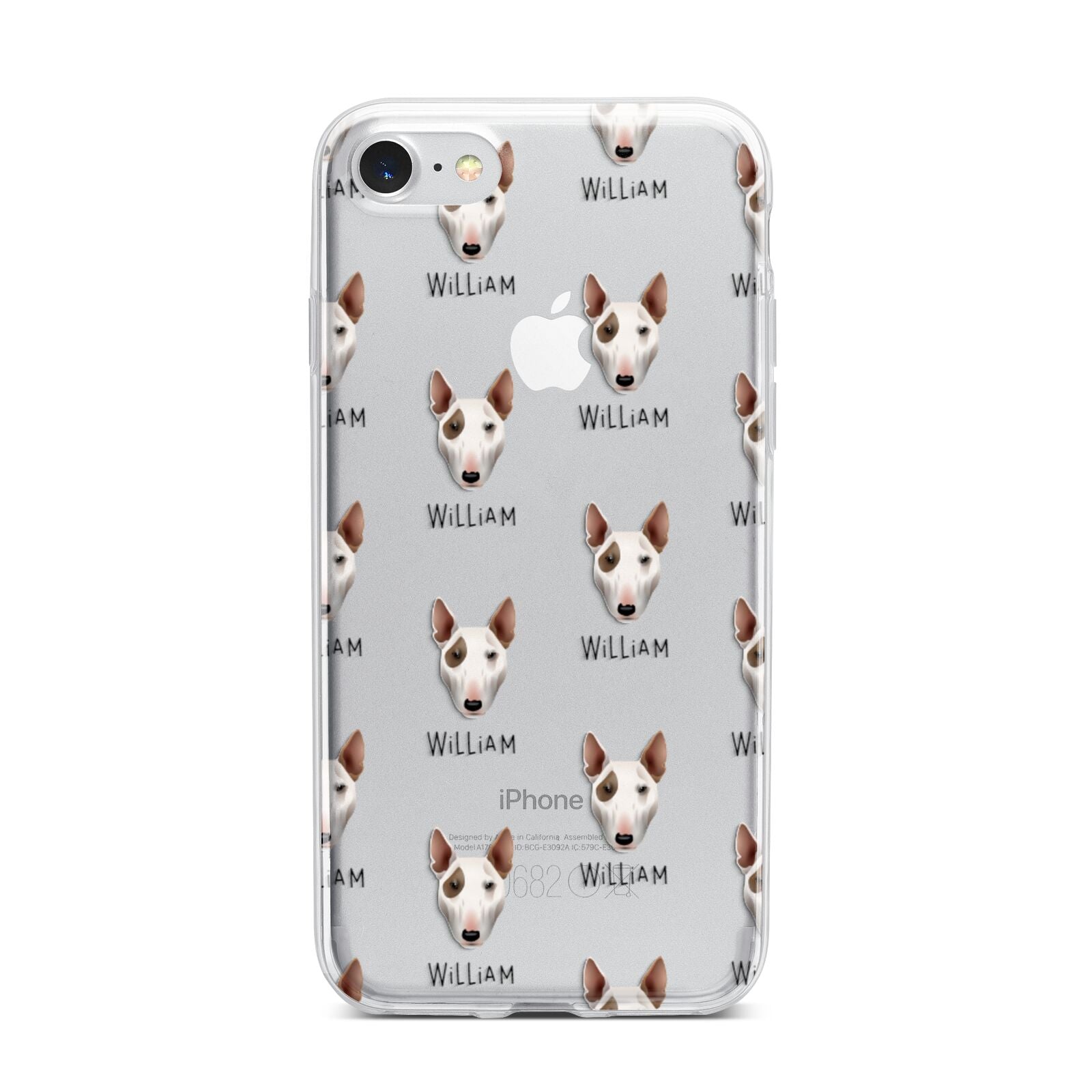 Bull Terrier Icon with Name iPhone 7 Bumper Case on Silver iPhone