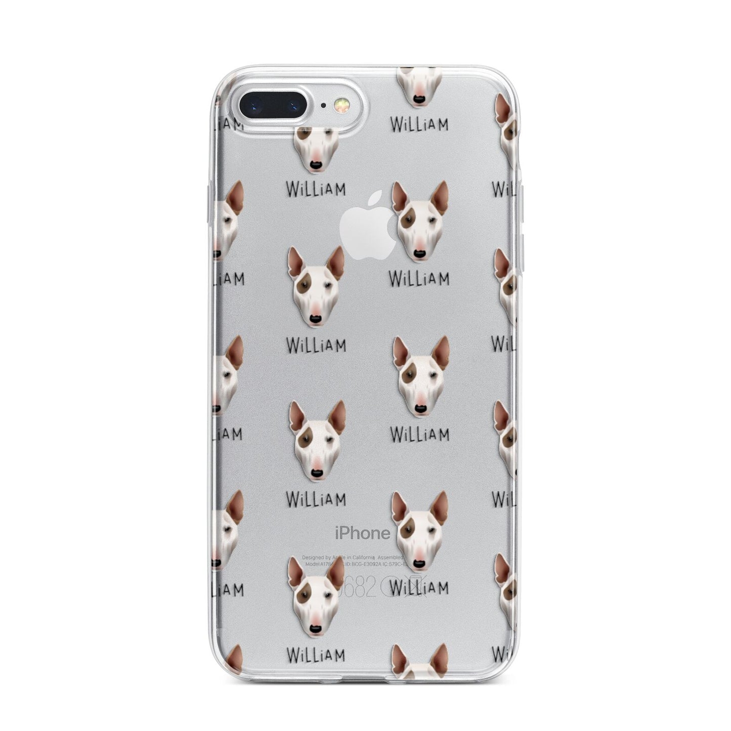 Bull Terrier Icon with Name iPhone 7 Plus Bumper Case on Silver iPhone