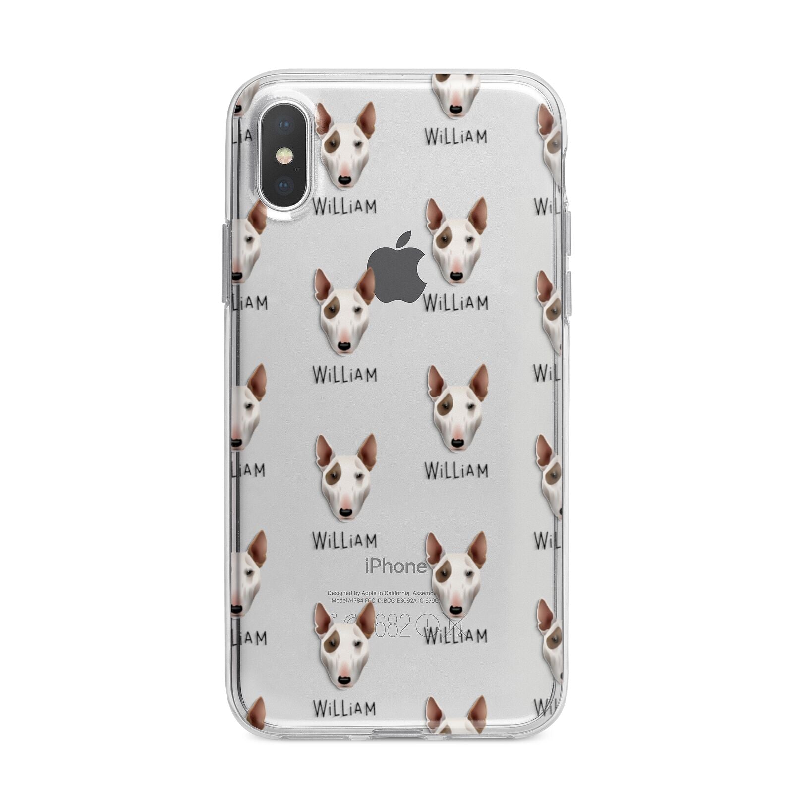 Bull Terrier Icon with Name iPhone X Bumper Case on Silver iPhone Alternative Image 1