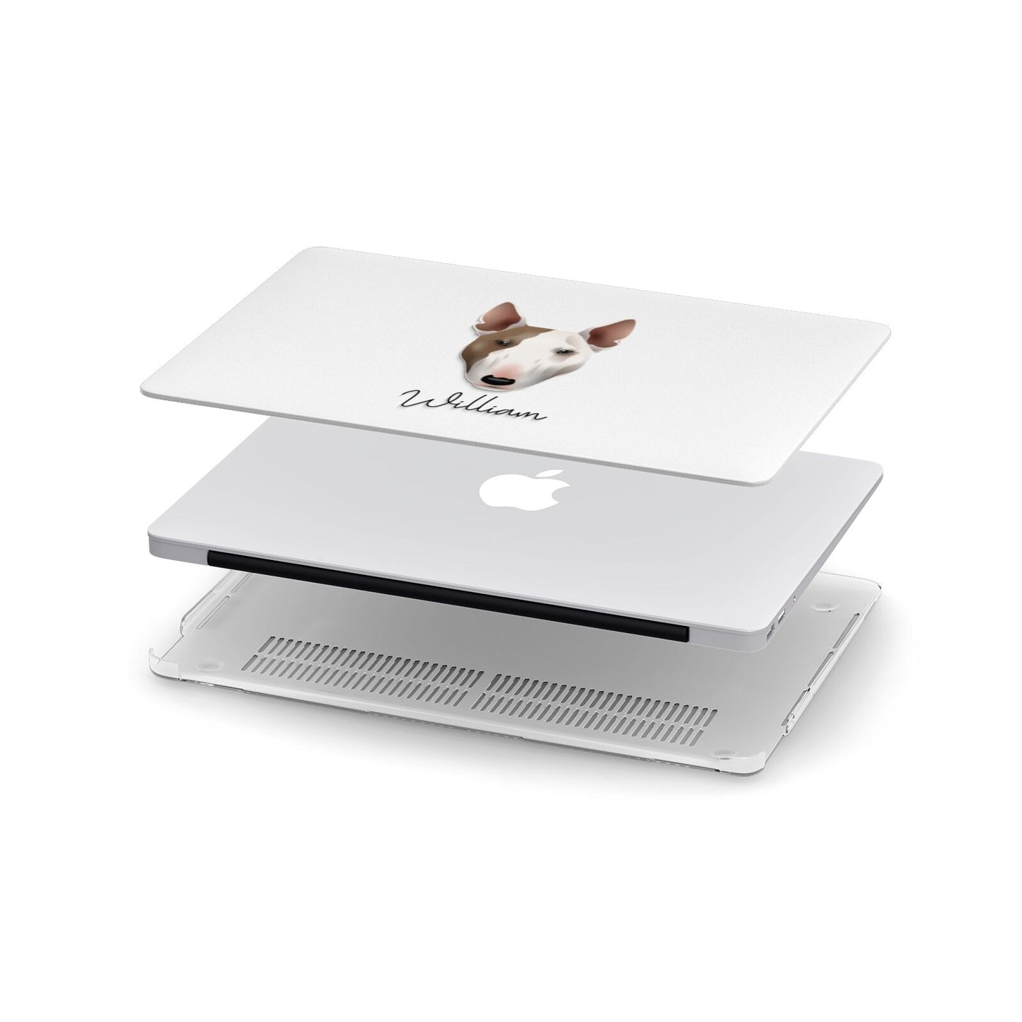 Bull Terrier Personalised Apple MacBook Case in Detail