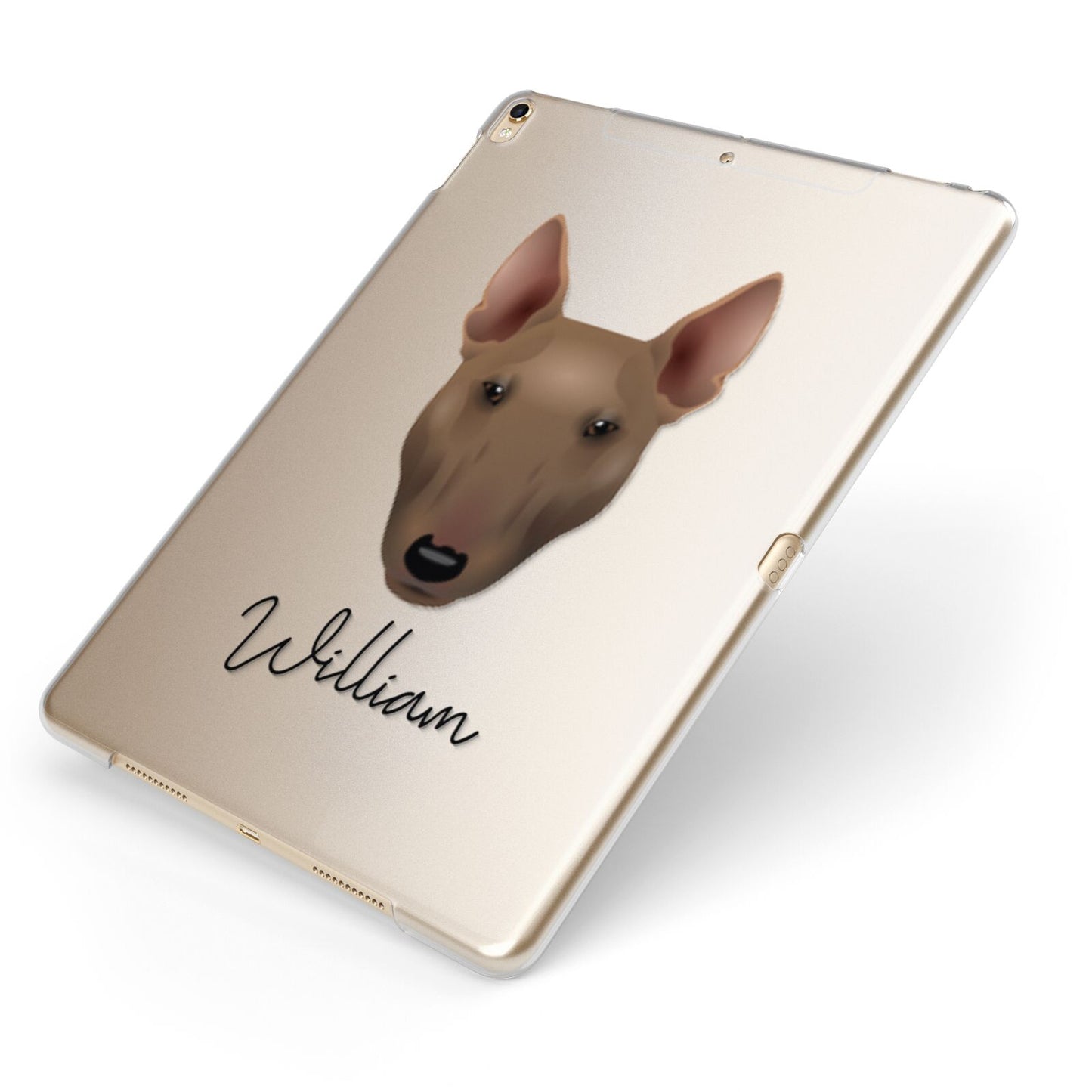 Bull Terrier Personalised Apple iPad Case on Gold iPad Side View