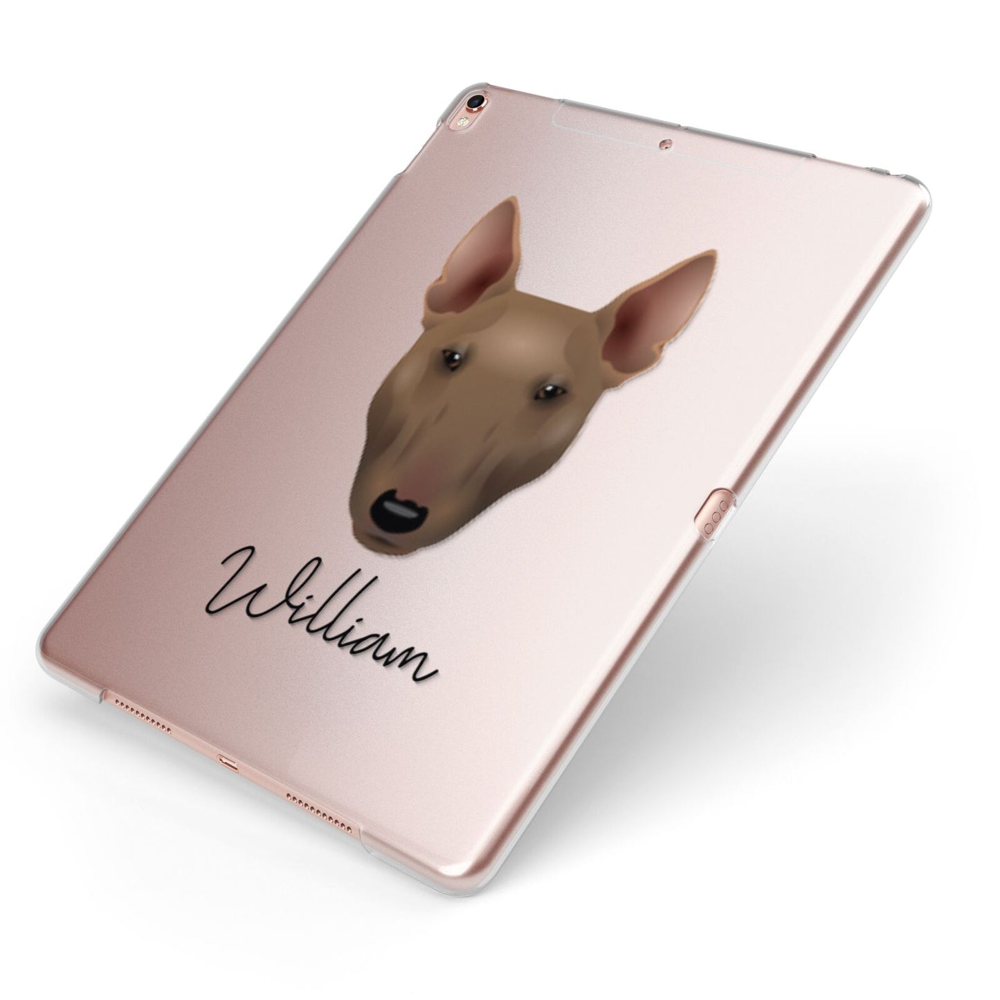 Bull Terrier Personalised Apple iPad Case on Rose Gold iPad Side View