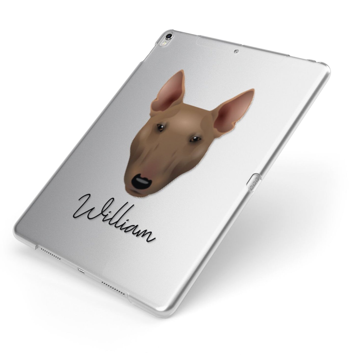Bull Terrier Personalised Apple iPad Case on Silver iPad Side View
