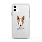 Bull Terrier Personalised Apple iPhone 11 in White with White Impact Case