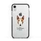 Bull Terrier Personalised Apple iPhone XR Impact Case Black Edge on Silver Phone