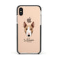 Bull Terrier Personalised Apple iPhone Xs Impact Case Black Edge on Gold Phone