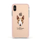 Bull Terrier Personalised Apple iPhone Xs Impact Case Pink Edge on Gold Phone