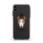 Bull Terrier Personalised Apple iPhone Xs Max Impact Case Pink Edge on Black Phone