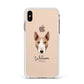 Bull Terrier Personalised Apple iPhone Xs Max Impact Case White Edge on Gold Phone