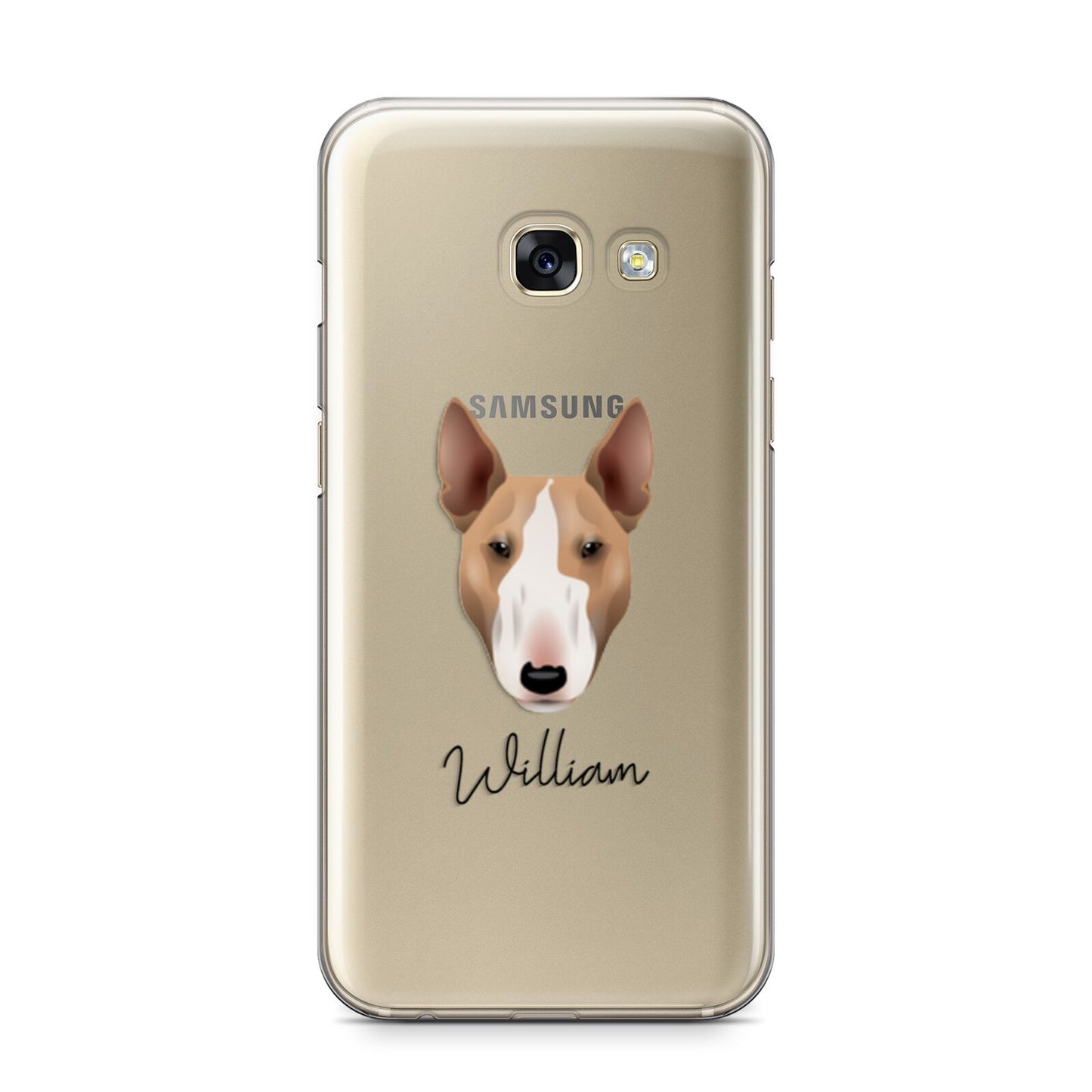 Bull Terrier Personalised Samsung Galaxy A3 2017 Case on gold phone