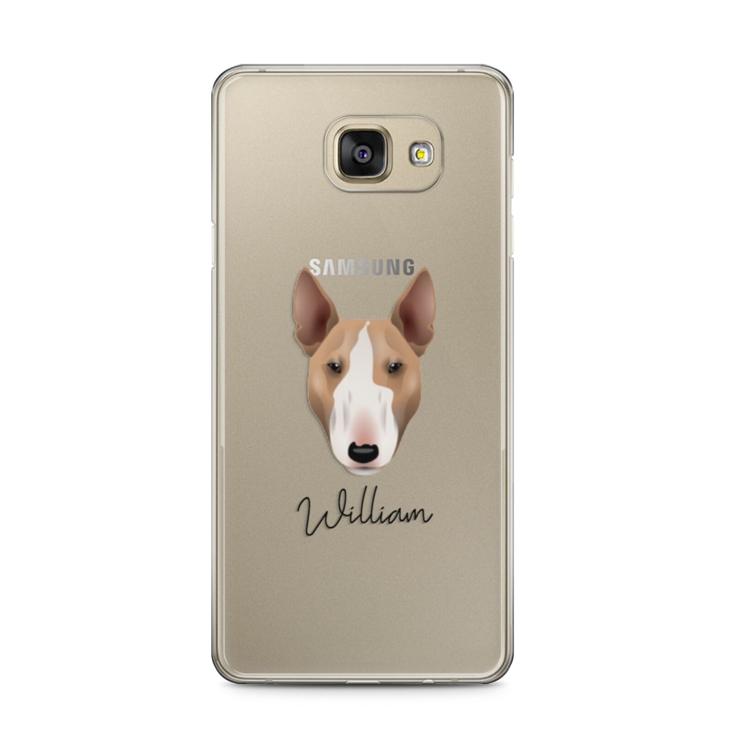 Bull Terrier Personalised Samsung Galaxy A5 2016 Case on gold phone