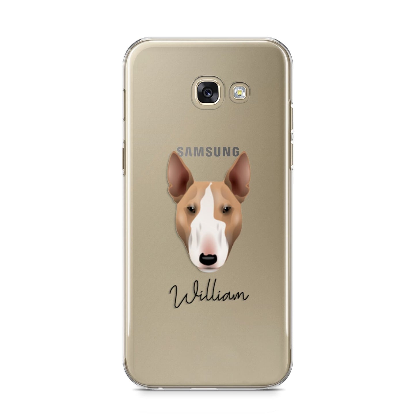 Bull Terrier Personalised Samsung Galaxy A5 2017 Case on gold phone