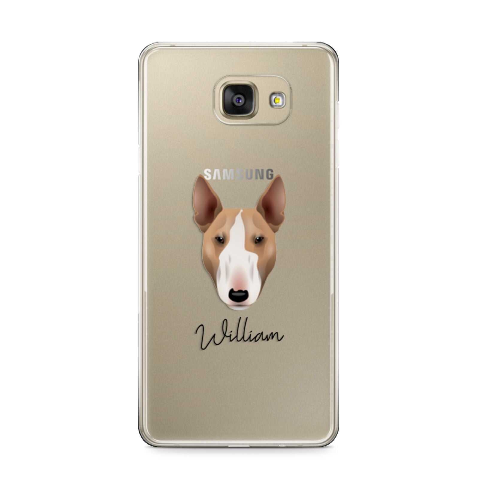 Bull Terrier Personalised Samsung Galaxy A9 2016 Case on gold phone