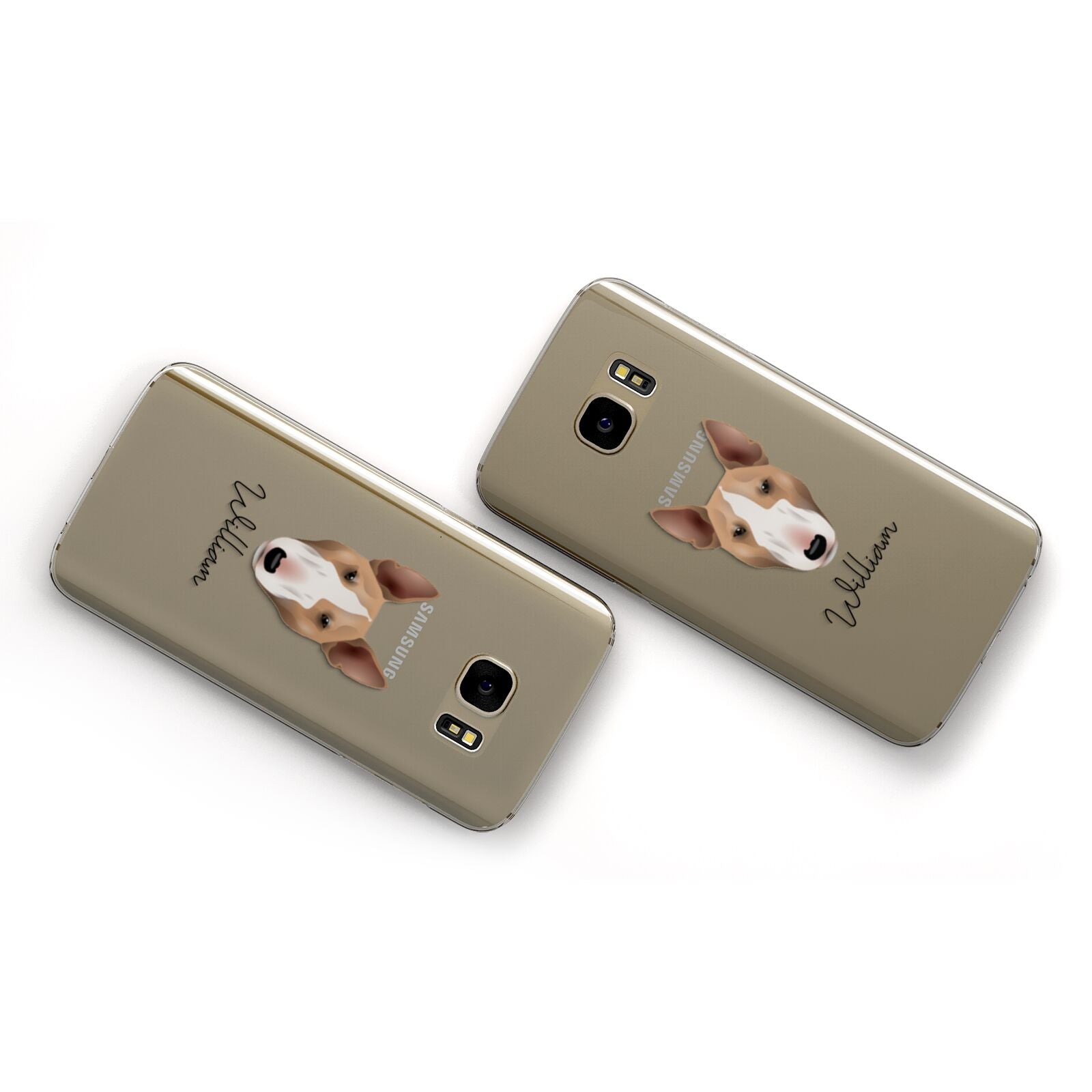 Bull Terrier Personalised Samsung Galaxy Case Flat Overview