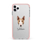Bull Terrier Personalised iPhone 11 Pro Max Impact Pink Edge Case