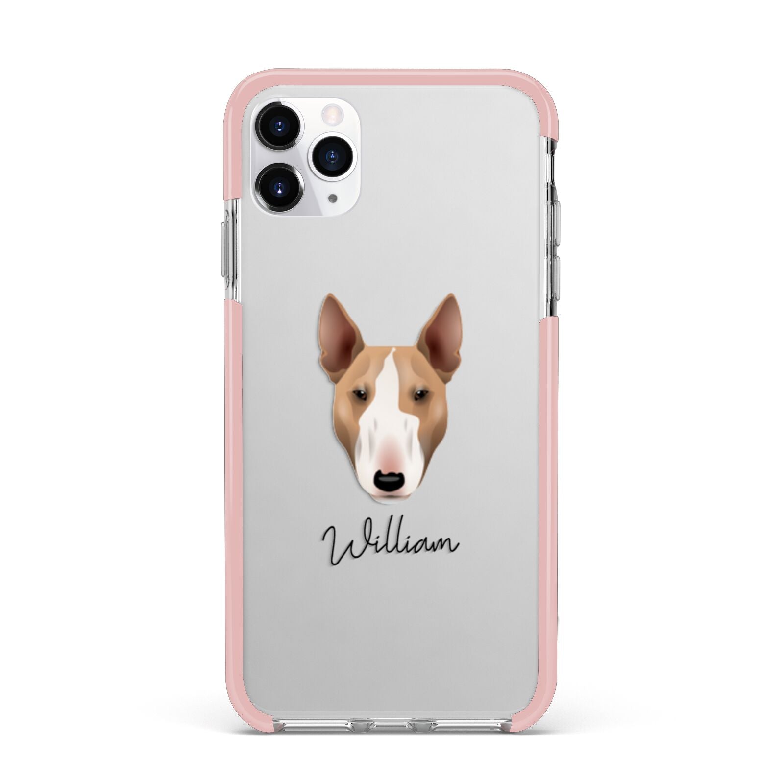 Bull Terrier Personalised iPhone 11 Pro Max Impact Pink Edge Case