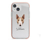 Bull Terrier Personalised iPhone 13 Mini TPU Impact Case with Pink Edges